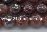 CAA3510 15.5 inches 8mm faceted round AB-color fire agate beads