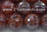 CAA3512 15.5 inches 12mm faceted round AB-color fire agate beads