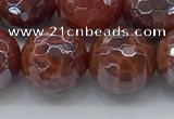 CAA3513 15.5 inches 14mm faceted round AB-color fire agate beads