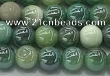 CAA3516 15.5 inches 6mm round AB-color grass agate beads wholesale