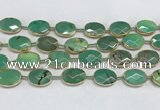 CAA3526 7.5 inches 13*18mm faceted oval grass agate beads