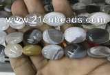 CAA3566 15.5 inches 15*20mm oval grey Botswana agate beads