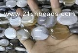 CAA3568 15.5 inches 22*30mm oval grey Botswana agate beads