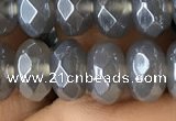 CAA3571 15.5 inches 5*8mm faceted rondelle AB-color grey agate beads