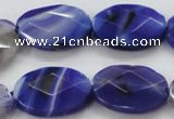 CAA358 15.5 inches 18*25mm faceted oval violet line agate beads