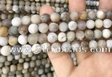 CAA3588 15.5 inches 8mm round matte ocean fossil agate beads