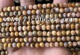 CAA3601 15.5 inches 4mm round yellow crazy lace agate beads