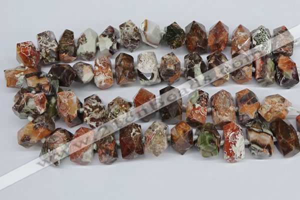 CAA3616 15.5 inches 15*25mm faceted nuggets ocean agate beads