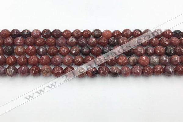 CAA3628 15.5 inches 4mm faceted round Portuguese agate beads