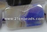 CAA363 15.5 inches 25*50mm faceted rectangle violet line agate beads