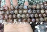 CAA3636 15.5 inches 4mm round flower agate beads wholesale