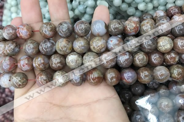 CAA3638 15.5 inches 8mm round flower agate beads wholesale