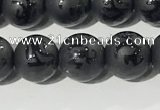 CAA3675 15.5 inches 6mm round matte & carved black agate beads