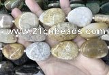 CAA3724 25*35mm - 30*40mm freeform chrysanthemum agate beads