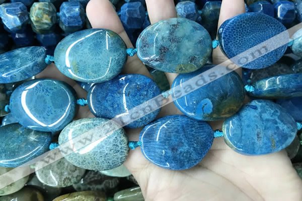 CAA3726 25*35mm - 30*40mm freeform chrysanthemum agate beads