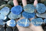 CAA3728 25*28mm - 35*45mm freeform chrysanthemum agate slab beads