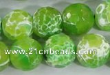 CAA374 15.5 inches 16mm faceted round fire crackle agate beads