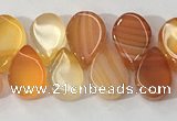 CAA3757 Top drilled 5*8mm flat teardrop line agate beads