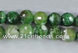 CAA377 15.5 inches 12mm faceted round fire crackle agate beads