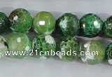 CAA379 15.5 inches 16mm faceted round fire crackle agate beads