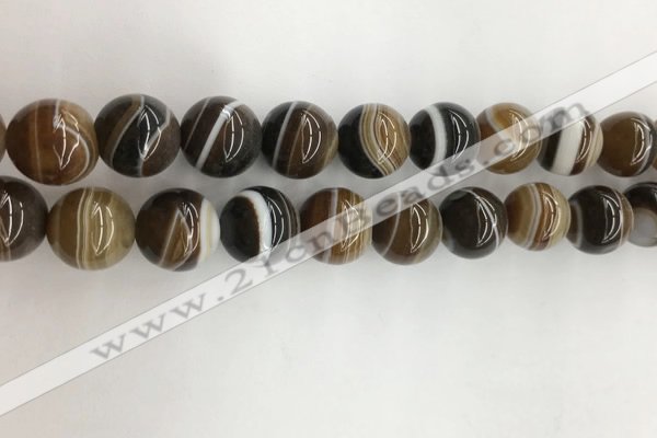 CAA3803 15.5 inches 14mm round line agate beads wholesale