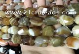 CAA3822 13*17mm - 18*22mm faceted nuggets line agate beads