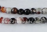 CAA383 15.5 inches 6mm faceted round fire crackle agate beads