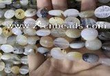 CAA3834 15.5 inches 10*14mm faceted oval montana agate beads