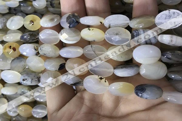 CAA3834 15.5 inches 10*14mm faceted oval montana agate beads