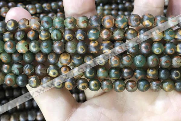 CAA3849 15 inches 6mm round tibetan agate beads wholesale