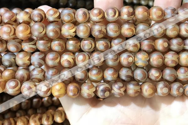 CAA3856 15 inches 8mm round tibetan agate beads wholesale