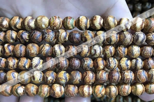 CAA3868 15 inches 8mm round tibetan agate beads wholesale