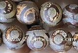 CAA3870 15 inches 8mm round tibetan agate beads wholesale