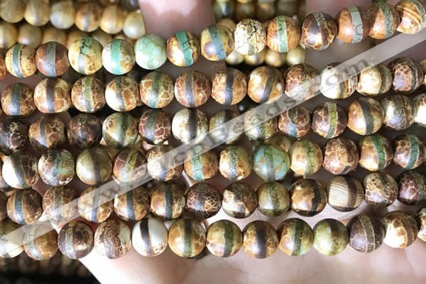 CAA3875 15 inches 8mm round tibetan agate beads wholesale