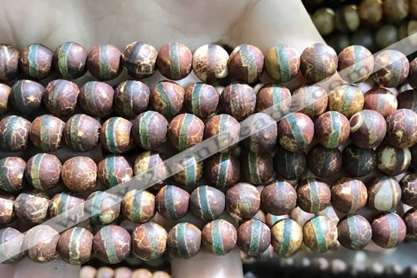 CAA3878 15 inches 8mm round tibetan agate beads wholesale