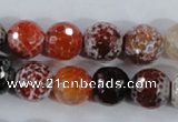 CAA388 15.5 inches 16mm faceted round fire crackle agate beads