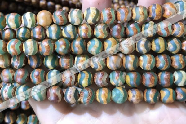 CAA3880 15 inches 8mm round tibetan agate beads wholesale