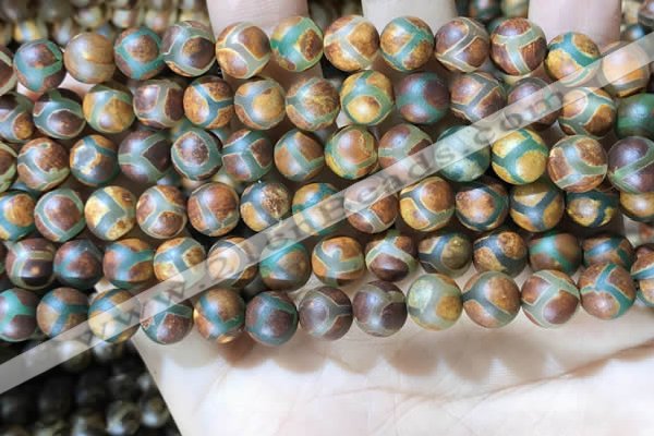 CAA3884 15 inches 8mm round tibetan agate beads wholesale