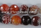 CAA389 15.5 inches 18mm faceted round fire crackle agate beads