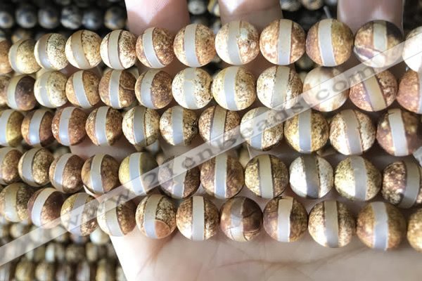 CAA3890 15 inches 10mm round tibetan agate beads wholesale