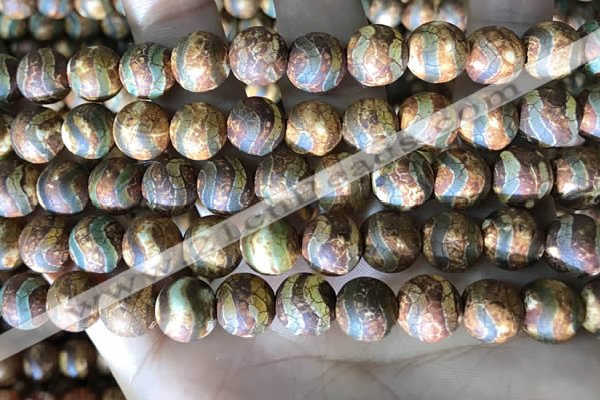 CAA3899 15 inches 10mm round tibetan agate beads wholesale