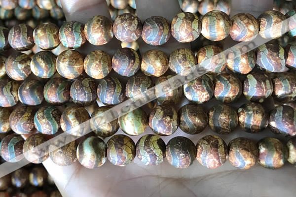 CAA3899 15 inches 10mm round tibetan agate beads wholesale