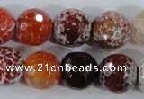 CAA390 15.5 inches 20mm faceted round fire crackle agate beads
