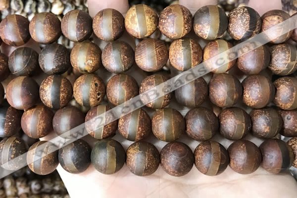 CAA3920 15 inches 12mm round tibetan agate beads wholesale