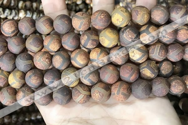 CAA3921 15 inches 12mm round tibetan agate beads wholesale