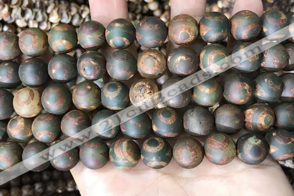 CAA3926 15 inches 12mm round tibetan agate beads wholesale