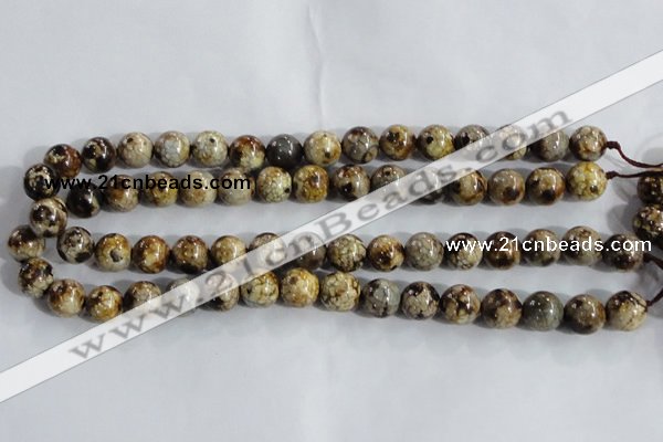 CAA393 15.5 inches 8mm round fire crackle agate beads wholesale