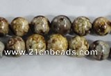 CAA394 15.5 inches 10mm round fire crackle agate beads wholesale