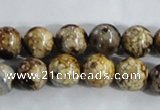 CAA395 15.5 inches 12mm round fire crackle agate beads wholesale