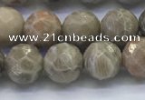 CAA3962 15.5 inches 8mm faceted round chrysanthemum agate beads